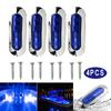 4Pcs Boat Transom Light 12-24V Universal Waterproof Marine Boat Underwater Pontoon Transom Lamp 4 LED Blue Courtesy Lights Kit 3