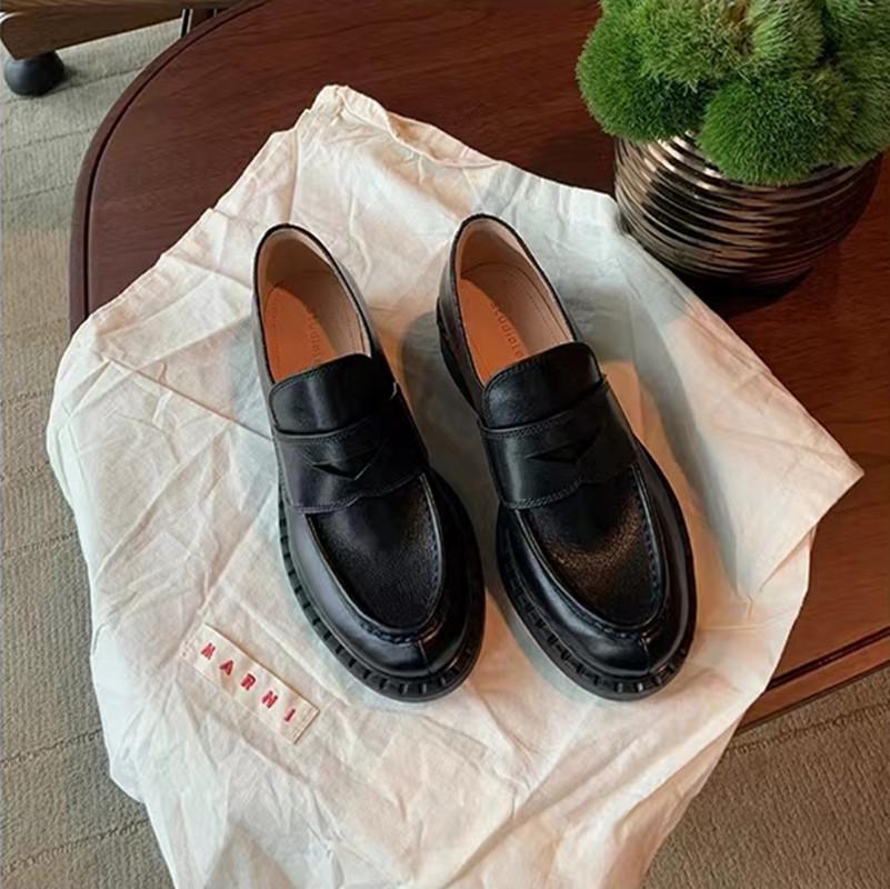 

Стиль Су Иньиня: Модернизированные женские мокасины - импортная кожа Fetal Water Horse, толстая подошва и каблук 38