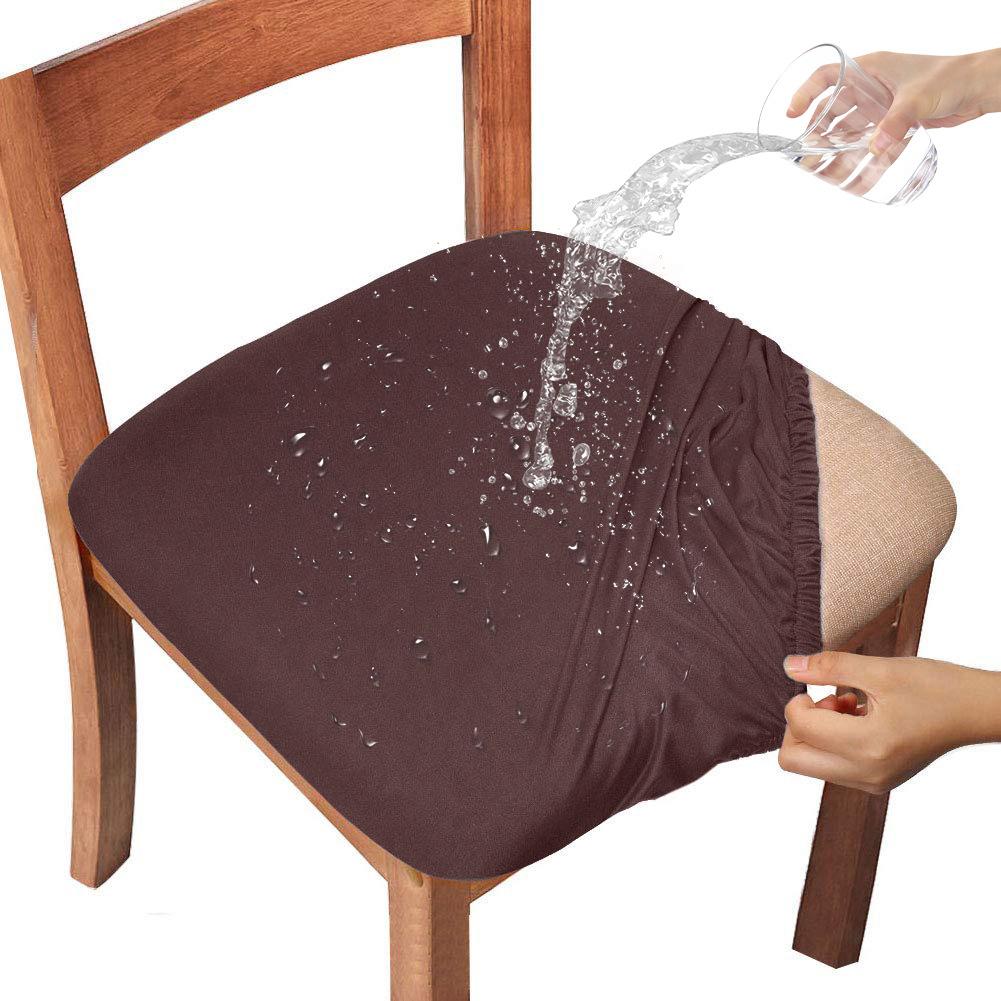 

Водонепроницаемый однотонный чехол на стул из молочного шелка Цельный эластичный чехол на стул Чехол на стул для отеля Противообрастающий чехол на табурет Чехол на стул regular size кофейный