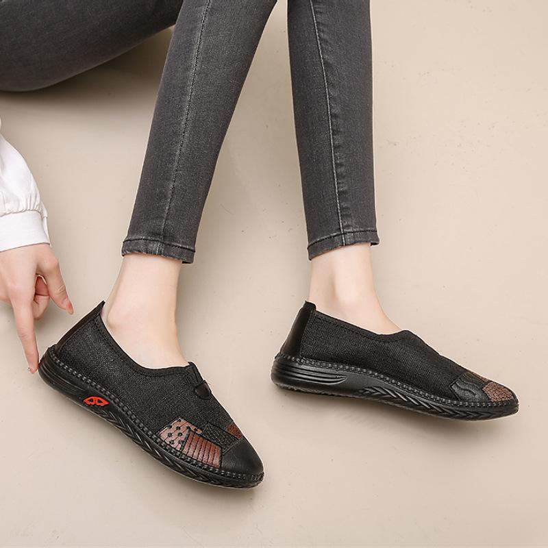Spring new cloth shoes single shoes middle-aged and elderly women's shoes casual one pedal