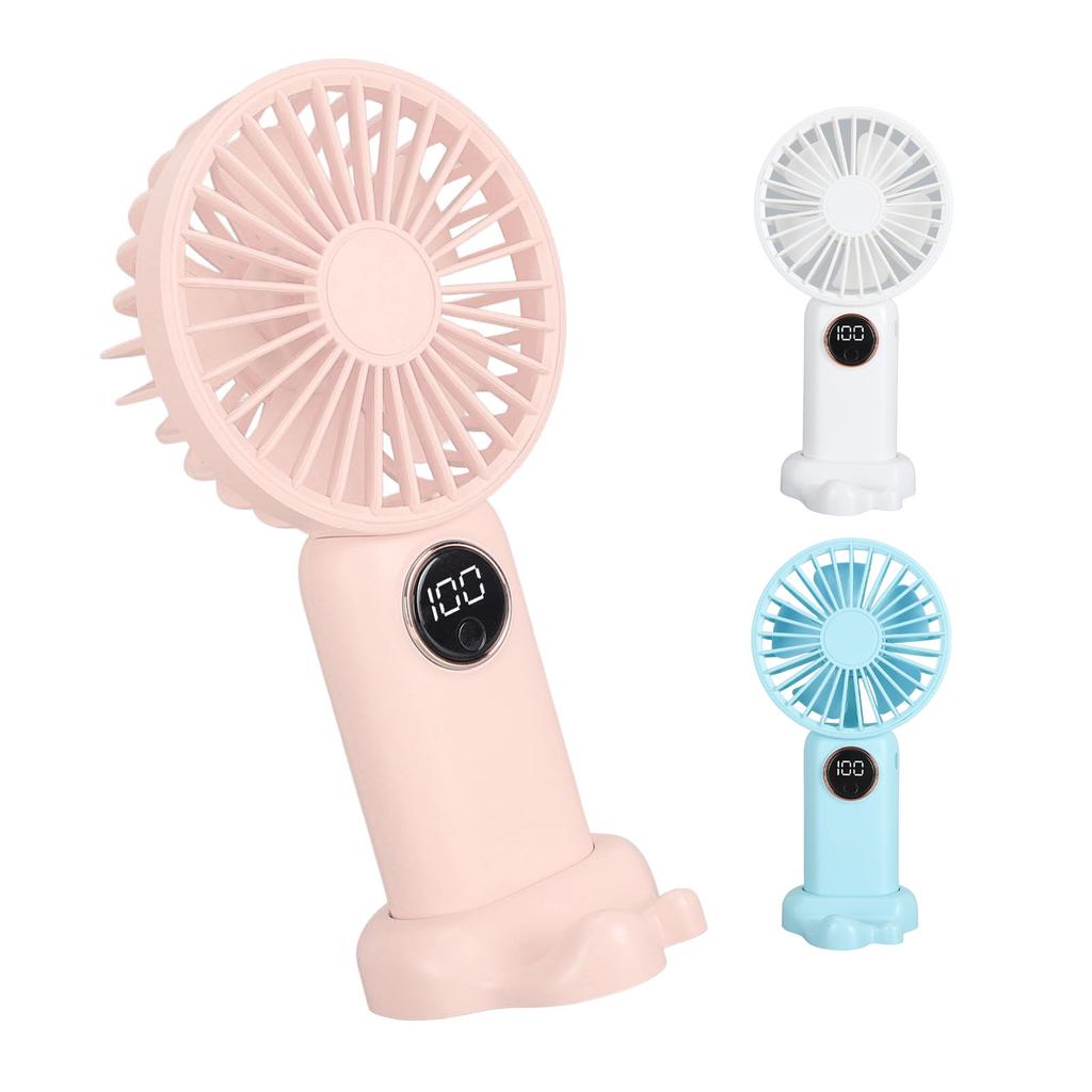 Handheld USB Fan with Base  Gears Wind Brushless Motor Rechargeable Silent Cooling Fan for Home Dor