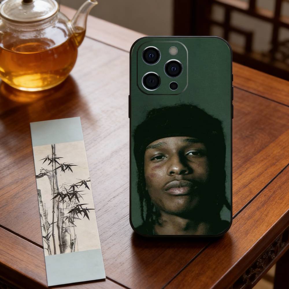 A-ASAP Rocky Rapper Phone Case For iPhone 17,16,15,14,13,12,11 Plus,Pro Max,XS,Soft Silicone Black Cover iPhone13PROMAX