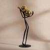 Abstract Human Figure Sculpture Reflective Display Piece Minimalist for Entryway