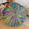 Psychedelic Floral Automatic Opening Folding Umbrella with 8-Rib Iron Frame - Portable Design for Outdoor Use, Festive Gift, Travel, Daily U