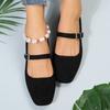 2025 Mary Jane Ballet Flats Women Black Shoes Ladies Comfortable Soft Square Toe Flat Shoes for Women Sapatos Femininos