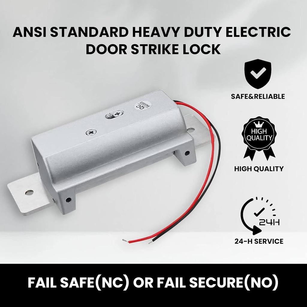 2025 Upgraded ANSI Standard Heavy Duty Electric Door Strike Lock for Door Access Control System Fail-Secure Fail-Safe Adjustable Access Control