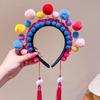 Pearl Beijing Opera Headband Tassel Ancient Style Red Hairband All-match Hanfu Headwear  Children