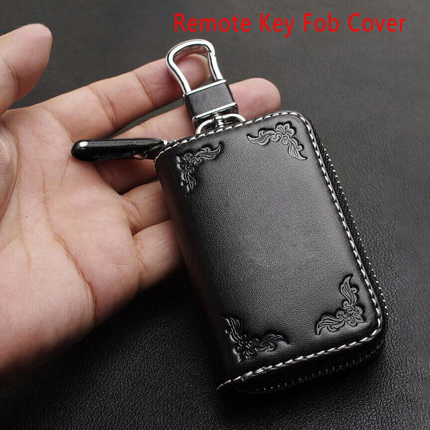 Cowhide Leather Key Case Remote Key Fob Cover Key Bag for all Car Accessorie