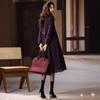 Elegant Plus Size Lace Long-Sleeve Dress for Women - 2025 European Autumn Collection