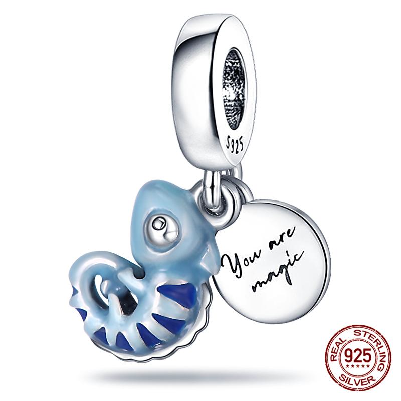 100% Genuine 925 Sterling Silver Ocean Collection Seashell Turtle and Heels Charm Beaded for Original  Bracelet Bracelet