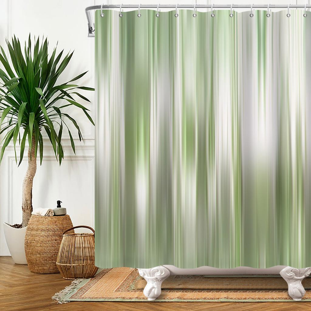 Gradient Duschdraperi Ränder Abstrakt Polyester Vattentät Modern Badrumsdekoration Badgardiner med Krok