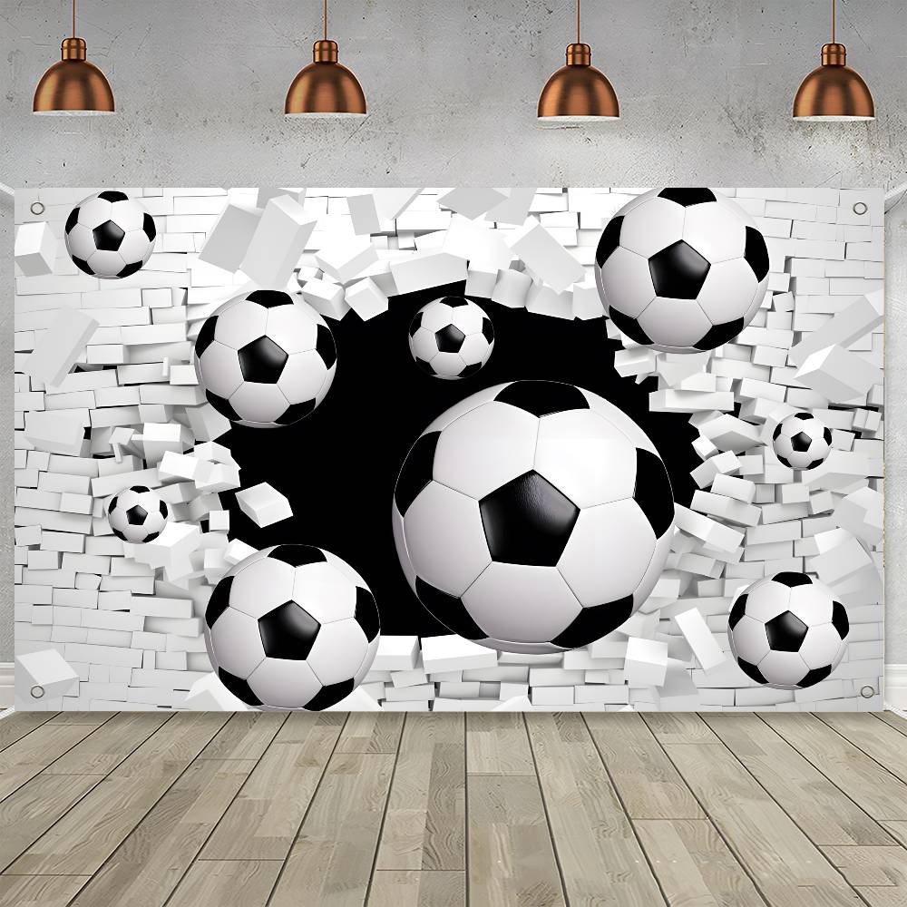 3D Ball Creative Pattern Hanging Flag Polyester Printed Banner Hand Pulled Flag