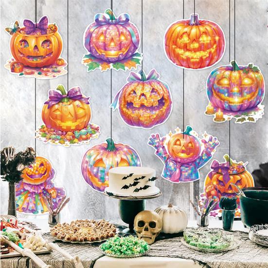 Halloween Hängedekoration Kürbis Schleife Realistisches Muster Spiralanhänger Heimparty Festivals Dekoration
