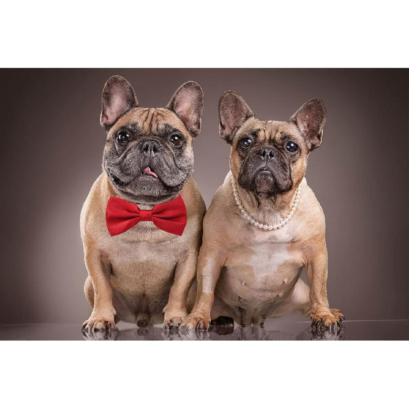 Amajiji Formal Dog Bow Ties for Medium & Large Dogs (D114 100% Polyester) (Dark Red)