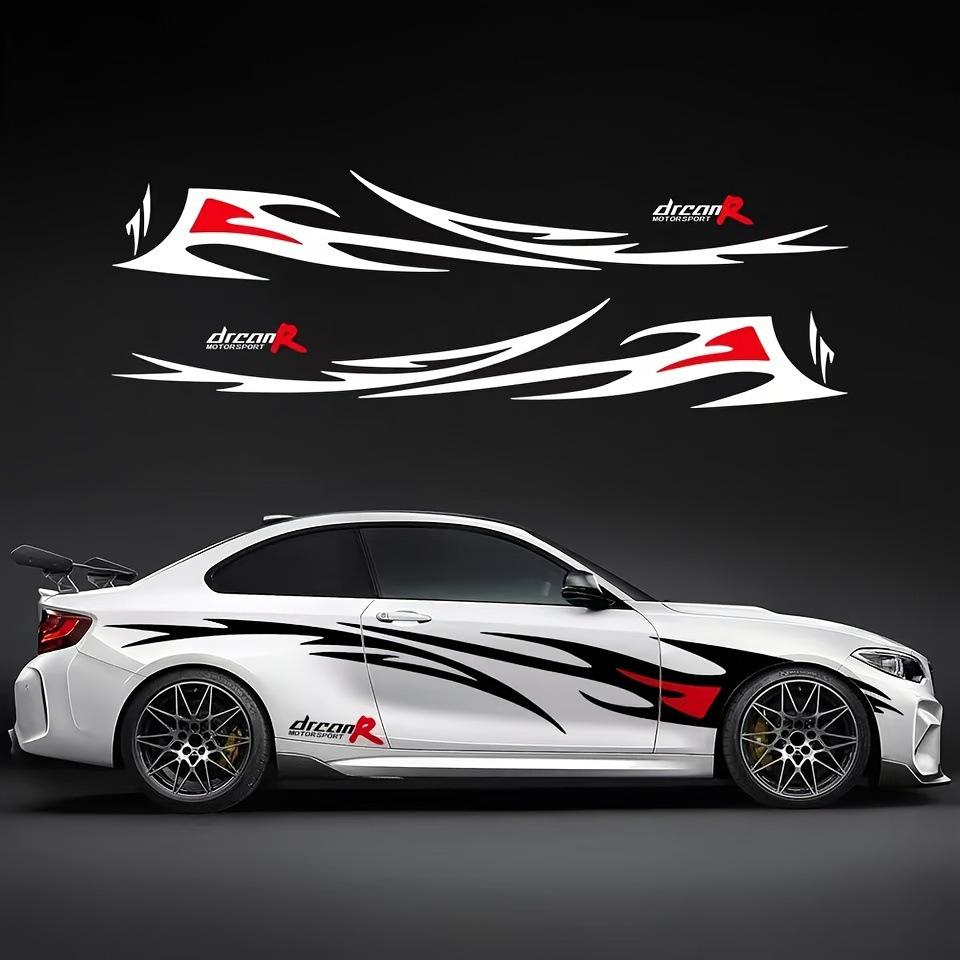 

Полная наклейка на автомобиль: Мультяшный дизайн пламени, боковая наклейка на дверь красный/чёрный