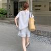 Tassel gray top shorts set women's summer new popular two-piece set