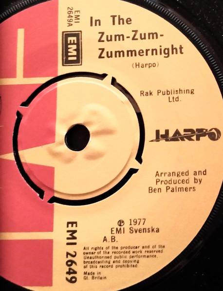 

7inch Record HARPO - In The Zum-zum-zummernight EMI2649 EMI 1977 UK Pop Used