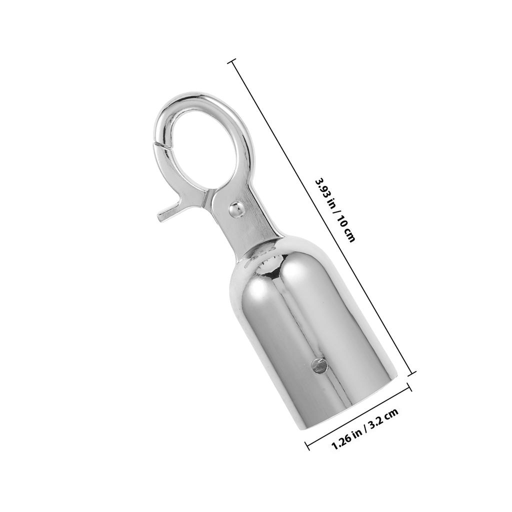 2Pcs Decking Rope Fittings Stainless Steel End Stoppers Snap Hook Crowd Diversion Commercial Use Decking Rope Fittings