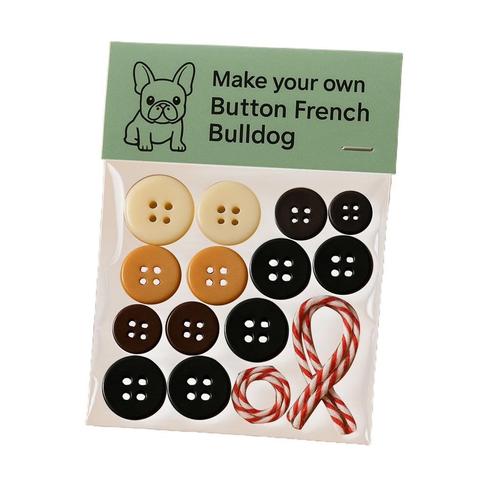 

DIY Christmas Button Ornament Handmade Material Kit French Bulldog Button Ornament Christmas Craft Kits Decorative