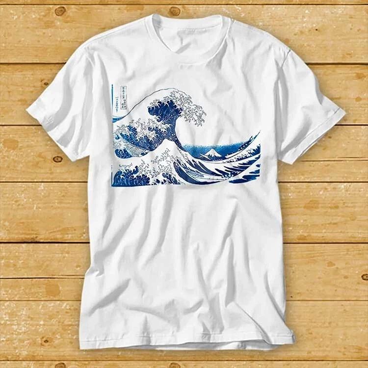The Great Wave Off Kanagawa Under A Wave T Shirt Raunisex National Gallery 2229 S