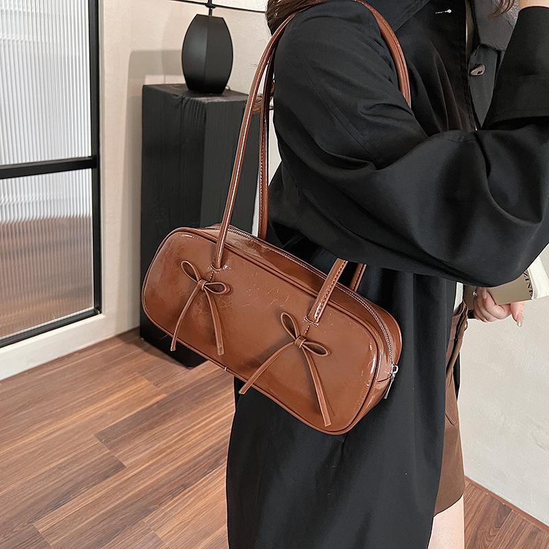 

Нишевый дизайн, модная сумка-подушка премиум-класса с бантом, модная, вместительная, универсальная сумка через плечо коричневый