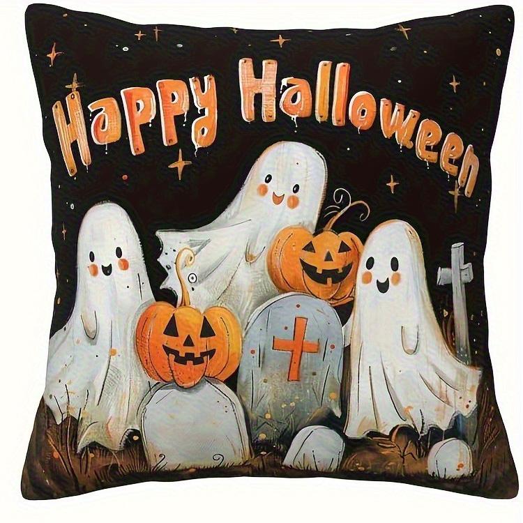 Boo Yell Kürbis Halloween KissenbezugGeeignet für Wohnzimmer Schlafzimmer Sofa dekorativer Kissenbezug Kissenbezug