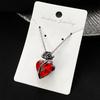 Gotische Rosenrote Liebeskette Damen Y2K Grunge Schmuck Zarter Silberfarbton Blutiger Menschlicher Herzanhänger Personalisierte Geschenke