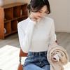 Warm Half High Collar Thick Paragraph Bottoming Shirt Women's Autumn Winter Women's High Elastic Inner Lap Long Sleeve T-shirt Female