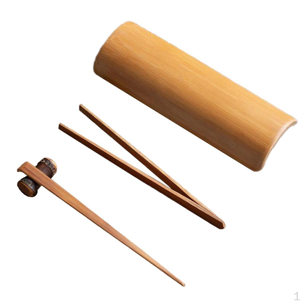 Set Natural Bamboo For Tea Ceremony Use E- 4pcs
