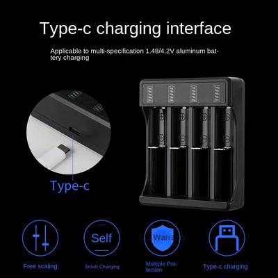 2/4 Steckplätze Universal-Ladegerät für 18650 18500 16340 14500 26650 wiederaufladbare Lithiumbatterie USB-Ladeadapter