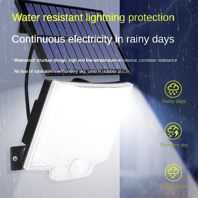 Lumină solară de 1000 mAh, în aer liber, rezistentă la apă, cu senzor de mișcare, proiector, telecomandă, 4 funcții pentru curte, garaj, curte