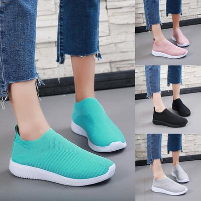 Women Outdoor Mesh Shoes Casual Slip On Comfortable Soles Running Sports Shoes