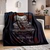 1pc It "Clown" Flannel Throw Blanket - HD Printed Lightweight Soft Warm All-Season Blanket for Sofa, Bed, Travel, Camping 017