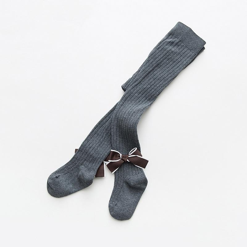 Girls Bowknot Pantyhose Fall Cotton Knit Infant Stocking Sweet Lolita Style Children Pantyhose Baby Autumn Spring Tights 1-10years