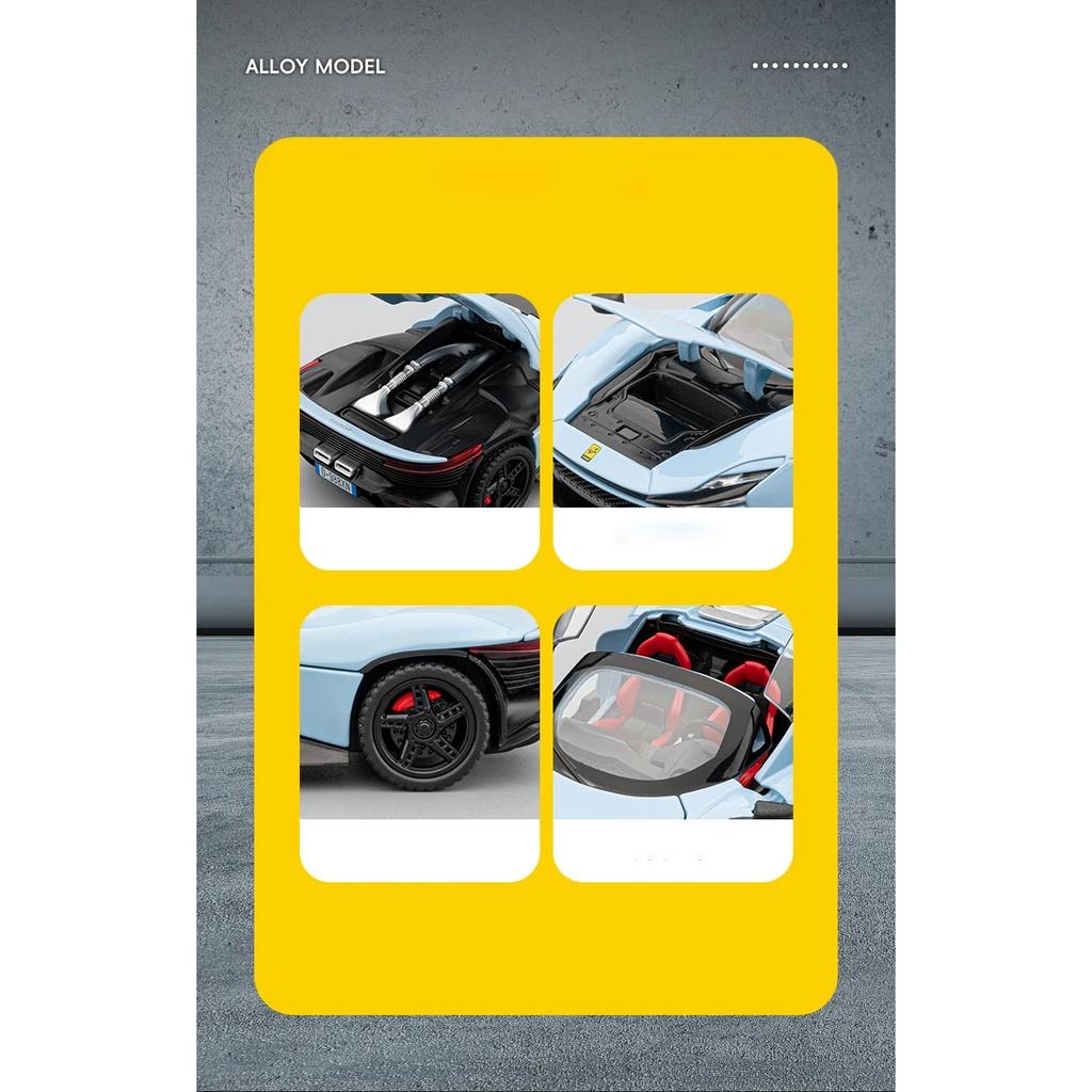 1/32 Ferrari SP3 Daytona Legierung Sportwagen Modell Druckguss Metall Rennfahrzeuge Automodell Sound Licht Simulation Sammlung Kinderspielzeug Geschenk