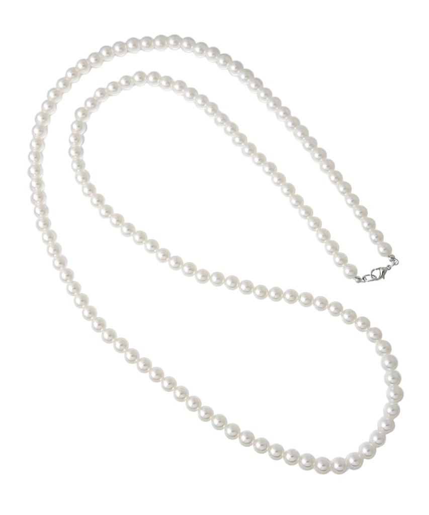 VINGTAINE Pearl Long Necklace, 8mm, Double Strand, Elegant, Simple, Casual, Adult, Ceremony, GraduationEntrance Ceremony, After-Party, Party, C3382-