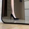 2025 spring and autumn new fashionable black high heels women's stiletto 10cm sexy European and American French girl small single shoes