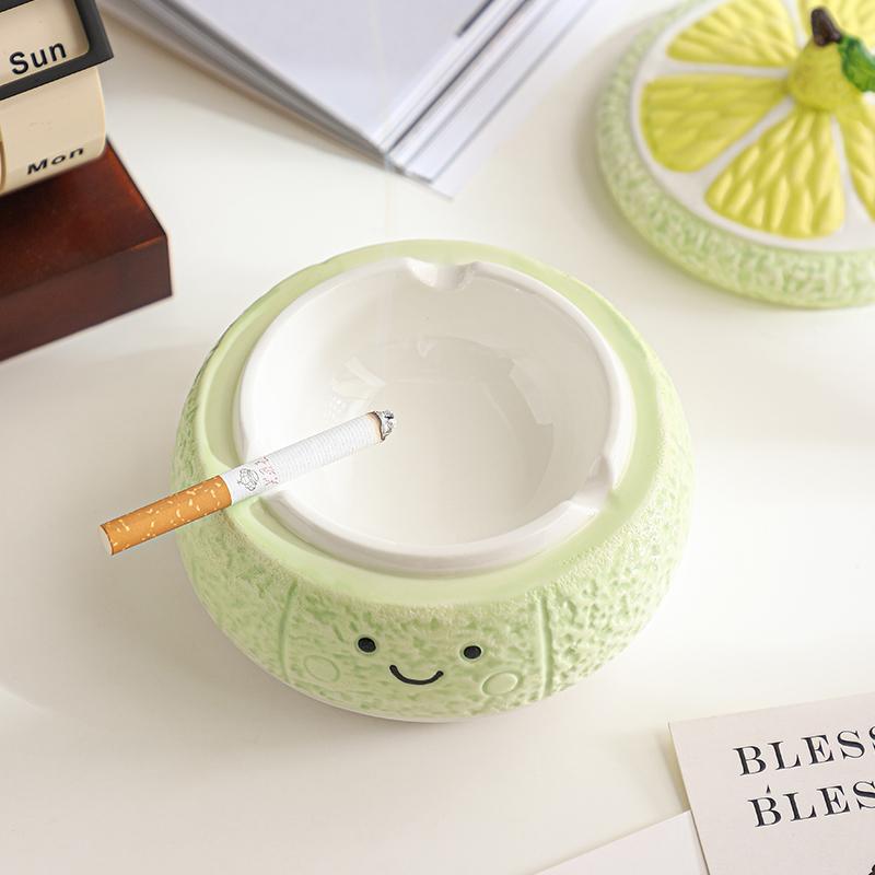 Creative Summer Limited Edition Cute Lemon Ceramic Ashtray Home Decoration Ornament Hotel Ashtray Gift