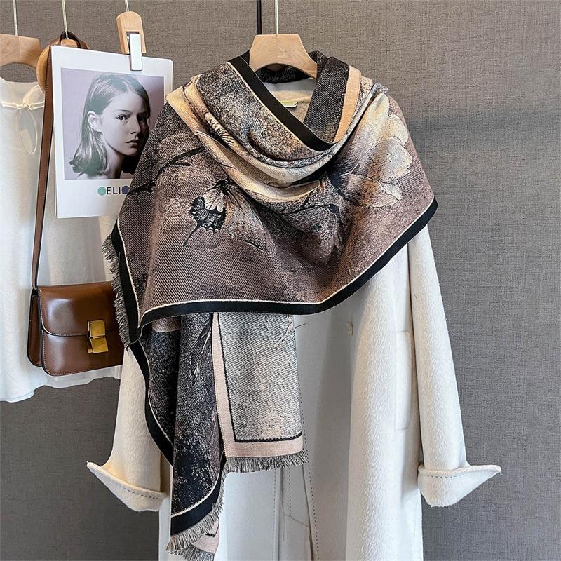 New Winter Shawl Scarves Wrap  Design Cashmere Scarf Women Warm Fashion Pashmina Femal Poncho Neckerchief Echarpe Bandana