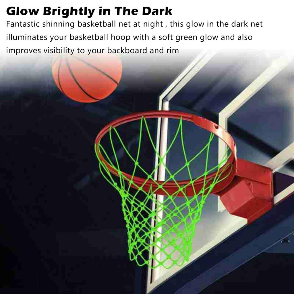 20 Inch Glow In The Dark Basketball Net Nylon Outdoor Luminous Basketball Net Basketball Net Replacements Fits Standard Hoop Net