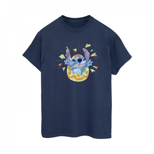 Disney Womens/Ladies Lilo & Stitch Cracking Egg Cotton Boyfriend T-Shirt