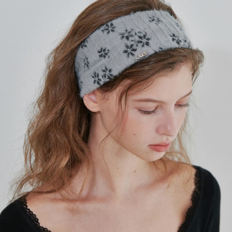 ouel BLOOM KNIT HAIRBAND_2COLOR (GREY/IVORY)