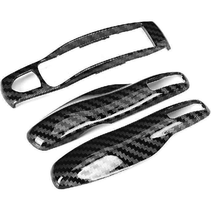 for Porsche Key Fob Cover Remote Key Cover 3pcs/Set Carbon Fiber Style Car Trim Cover Fit for Porsche Panamera Cayman//Boxster