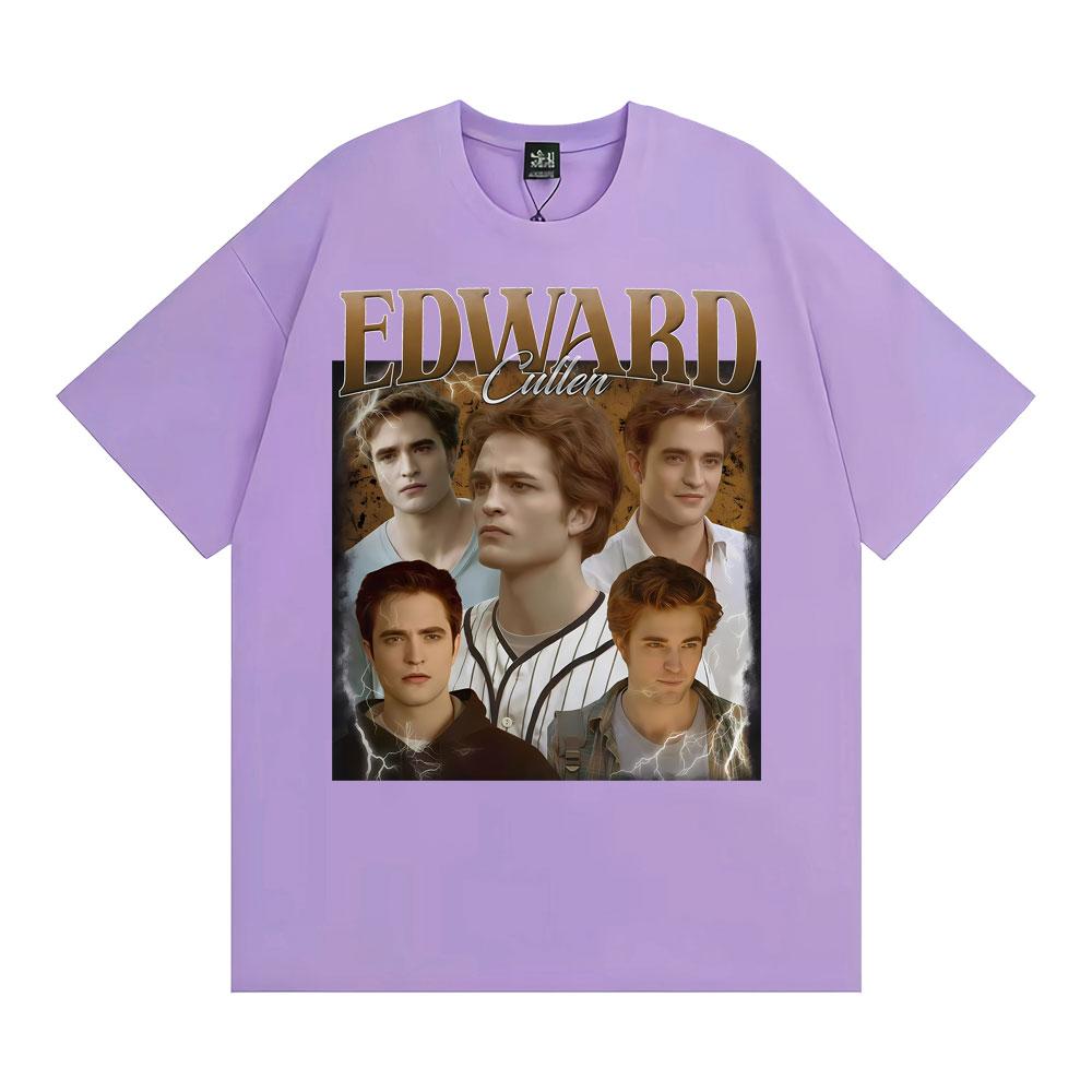Edward Cullen Vintage Funny Graphic T-shirt Men Women Classic Fashion Hip Hop Short Sleeve T Shirts Casual Loose Cotton T-shirts