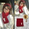 [Dai Green] New atmosphere Christmas red grid soft waxy matching gift scarf high-end style fashion scarf