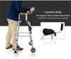 Aluminum Alloy Rollator Walker with Wheels, Seat, and Arm Support – Four-Legged Mobility Aid.