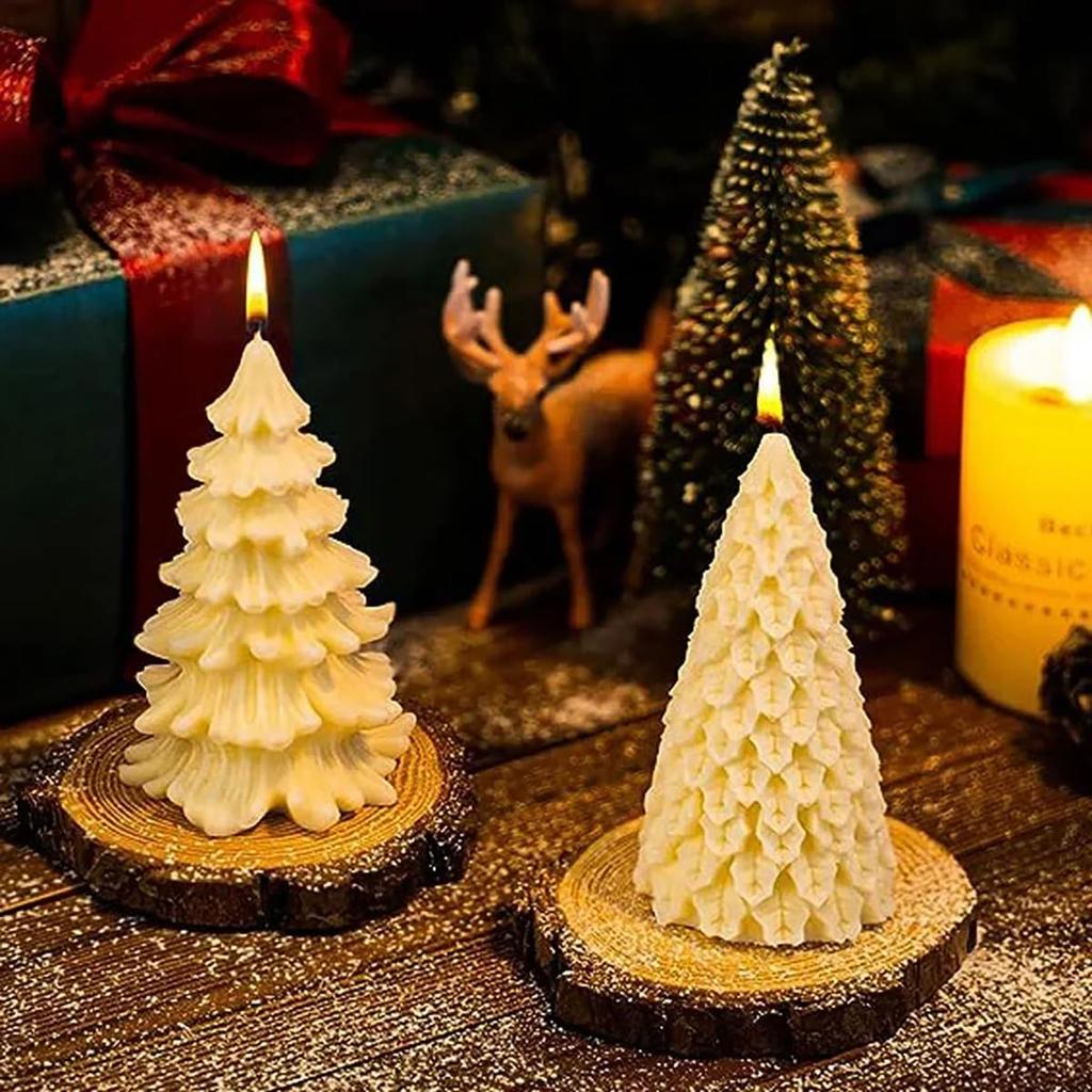 DIY 3D Christmas Tree Silicone Mold Resin Epoxy Small Irregular Pine Needle Tree Craft Candle Making Kit Holiday Decor