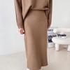 New Arrivals Open Run Women H Line Side Slit Knit Skirt