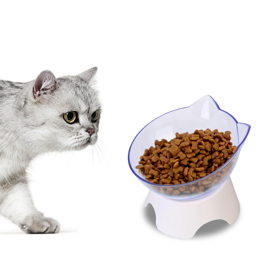 Feeding Products With Stand Base For Cats Dogs Feeders Pet Supplies Non-slip Cat Bowl Transparent Pet Food and Water Bowls