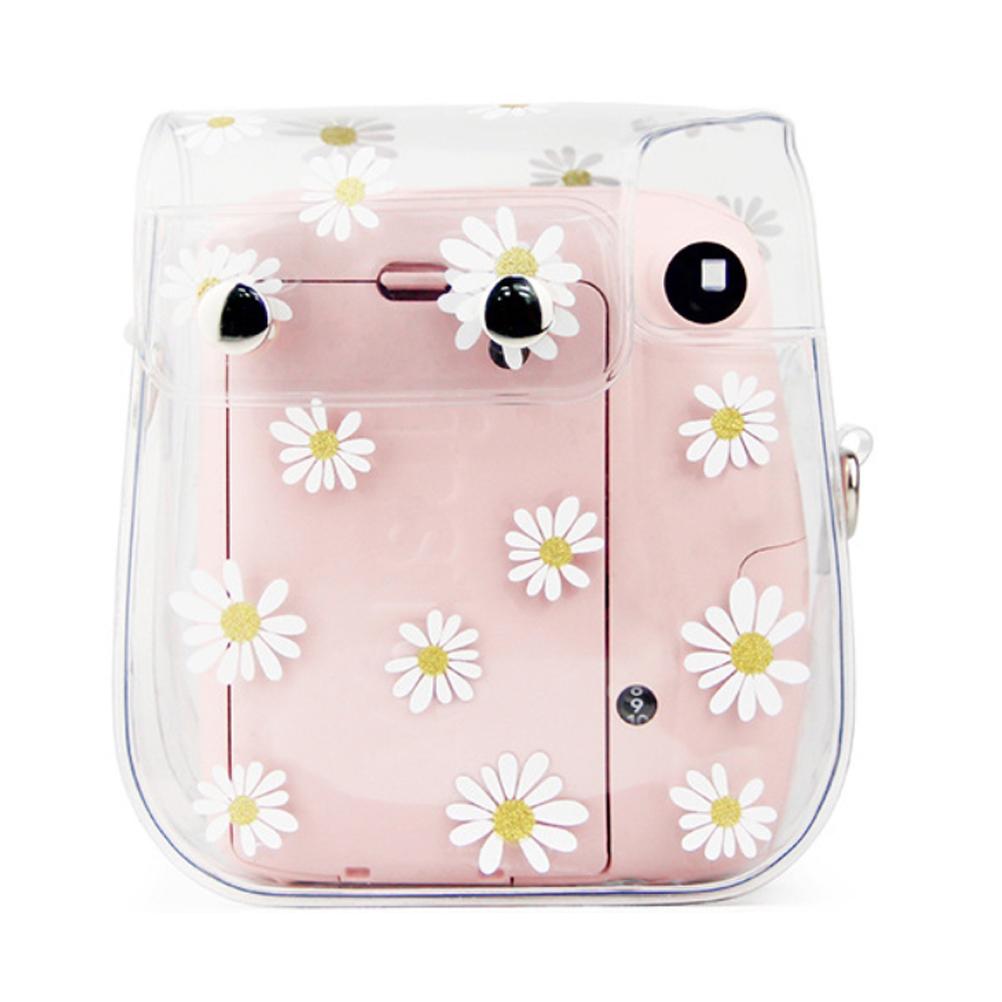Transparent Daisy Case for Instax Mini 11 9 8 PVC Camera Bag Protective Cover